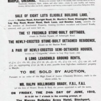 Auction Sale Leaflet : 1910 Enoch Tempest Estate