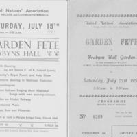 Garden Fetes at Brabyns Hall : United Nations Assoc : 1950&#039;s