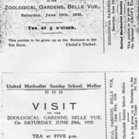 United Methodist Sunday School Picnic Tickets 1926 &amp; 1929