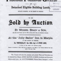 Auction Sale Leaflet :  Six Lots around Marple : 1885