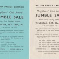 Jumble Sale Notices : Various Dates 1957 - 1961