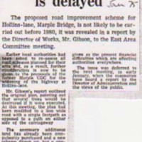 Newspaper Cuttings relating to Roads in and around Marple