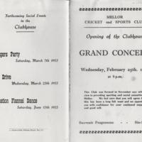 Mellor Cricket &amp; Sports Club : Grand Concert : 1953