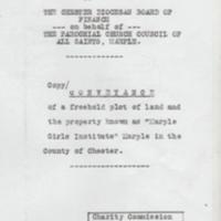 Conveyance 1935 : Sale of Property known as Girls Institute