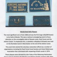 Marple Boat Rally Plaques : Donated 2016