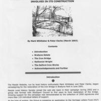 Brief History on Iron Bridge Restoration Project Application for Lottery Funding : 2003