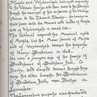 Handwritten History of Bradshaw Isherwoods