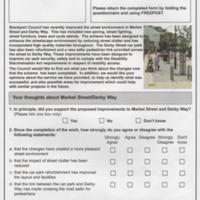 Questionnaire on Improvements to Market St &amp;  Derby Way : 2005