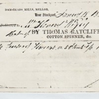 Damsteads Mill Delivery Note 1860