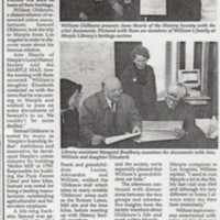 Newspaper cuttings : &quot;Story of Marple Philadelphia&quot; 1989 &amp; &quot;Old-Know&#039;ledge comes to Marple from States 1996