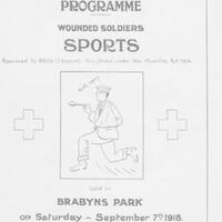 Original Programme for Wounded Soldiers Sports held in Brabyns Park 1918