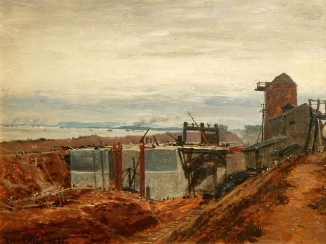 The Building of the Manchester Ship Canal by Benjamin Williams Leader