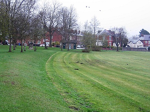 Line of Tramway, across Recreation Ground